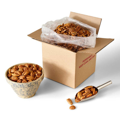 Priester's Junior Mammoth Natural Pecan Halves, 5 lb bulk box of premium Southern grown pecans for baking, cooking, pecan pies, and everyday snacking